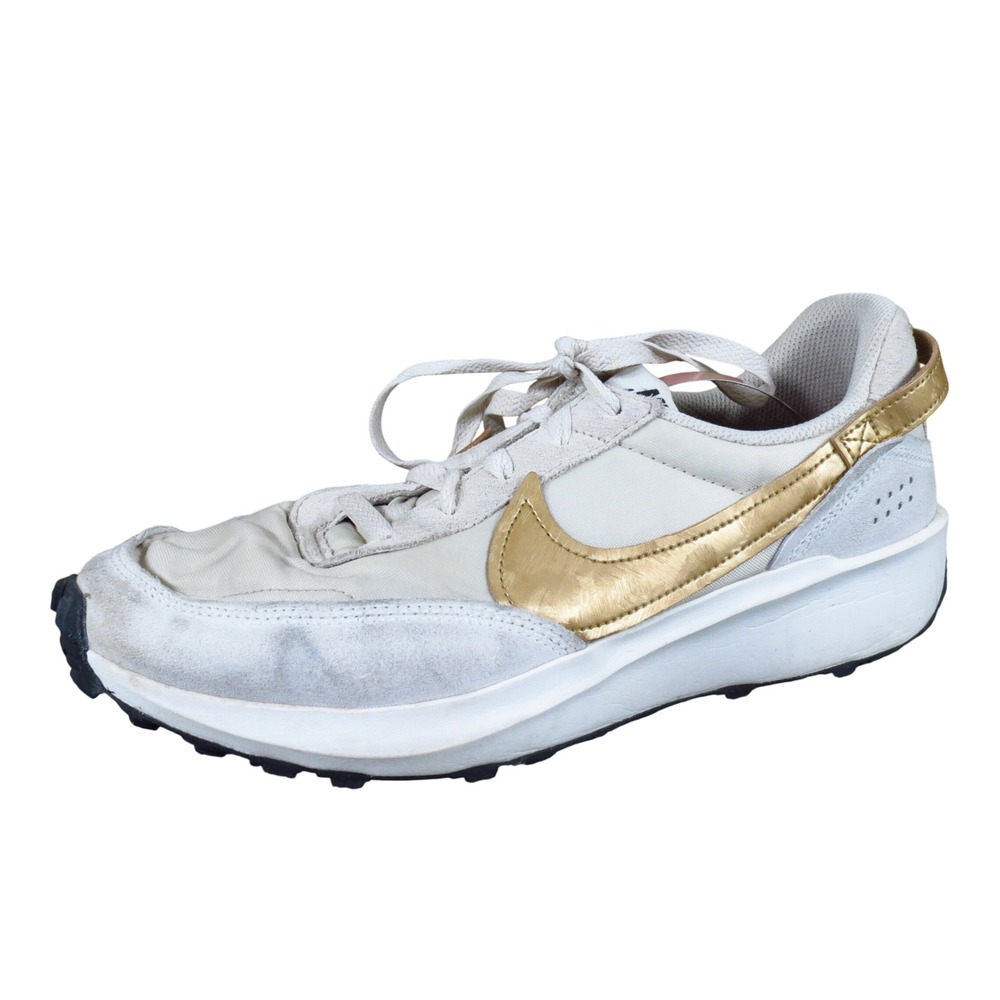 Nike Waffle Debut Womens Sneaker‎ Size 10 Running Walking White Gold FD0555-100